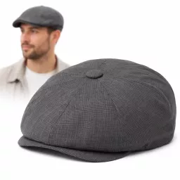 Kaszkiet męski Peaky Blinders grafitowy bawełniany Polar Fashion K305C