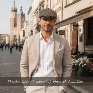 Kaszkiet Męski Gazeciarz Peaky Blinders Shelby Czapka Brązowy Kratka K315Z - 2