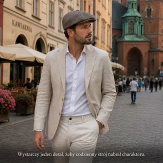 Kaszkiet Męski Gazeciarz Peaky Blinders Shelby Czapka Brązowy Kratka K315Z - 3