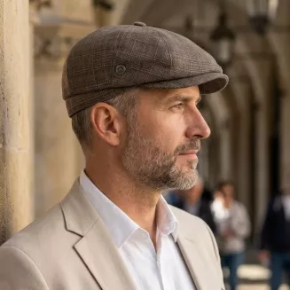Kaszkiet Męski Gazeciarz Peaky Blinders Shelby Czapka Brązowy Kratka K315Z - 4