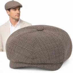 Kaszkiet Męski Gazeciarz Peaky Blinders Shelby Czapka Brązowy Kratka K315Z