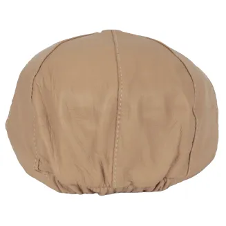 Skórzany kaszkiet Polar Fashion K233D – beż greige, unisex, pikowana podszewka, 57–60 cm - 6