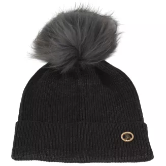 Grafitowa czapka zimowa damska W525K Polar Fashion z pomponem premium - 2