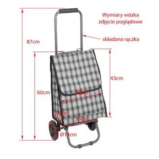 WZ238AC Wózek dwukołowy ze składaną rączką i podstawą Torba zakupowa na kółkach - 3