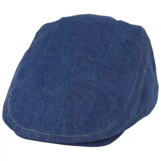 Kaszkiet Męski Denim Bawełniany Flat Cap Niebieski Polar Fashion K300B - 2