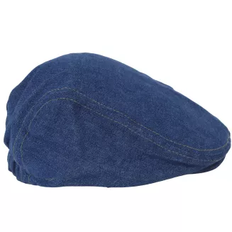 Kaszkiet Męski Denim Bawełniany Flat Cap Niebieski Polar Fashion K300B - 3