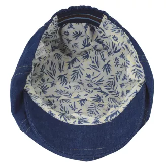 Kaszkiet Męski Denim Bawełniany Flat Cap Niebieski Polar Fashion K300B - 5