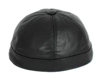 FISHERMAN Czapka Skórzana Dokerka W504 – Czarna Klasyka  Polar Fashion - 4