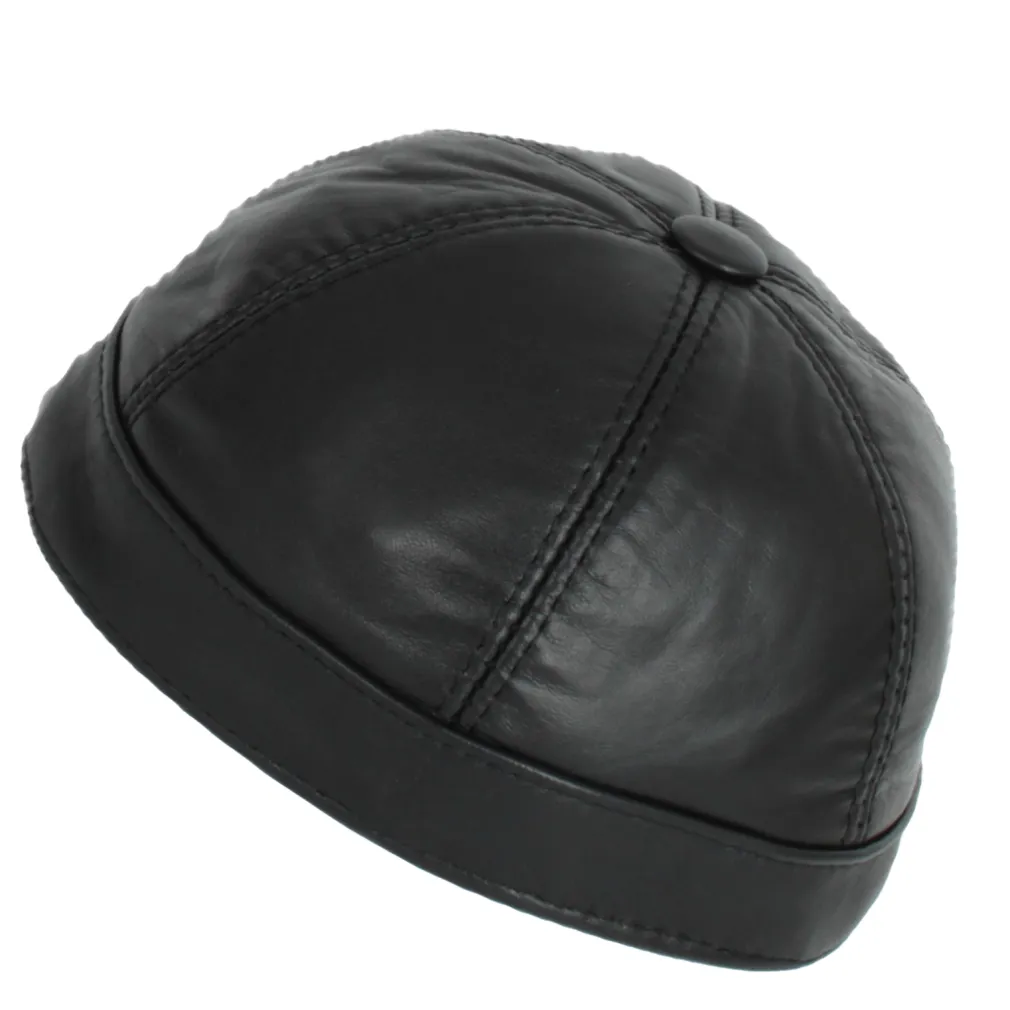 FISHERMAN Czapka Skórzana Dokerka W504 – Czarna Klasyka  Polar Fashion