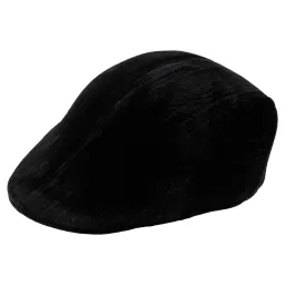 Polar Fashion-Kaszkiet męski bawełniany ciepła czapka-K168B-Czarny
