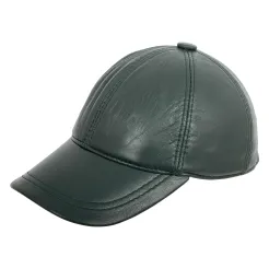K207F Green Leather Baseball Cap