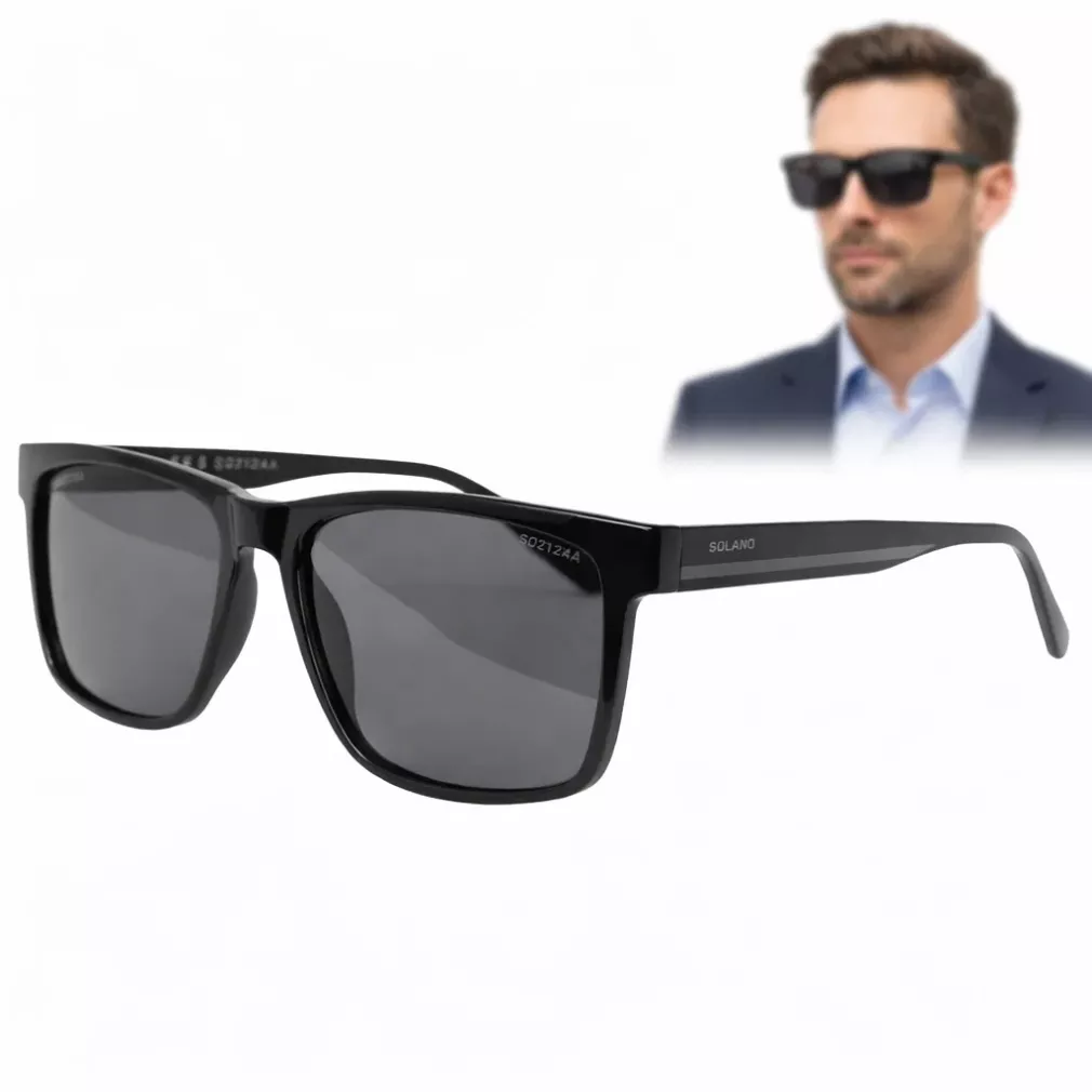 Solano SS21124B męskie okulary polaryzacyjne czarne – styl i komfort jazdy