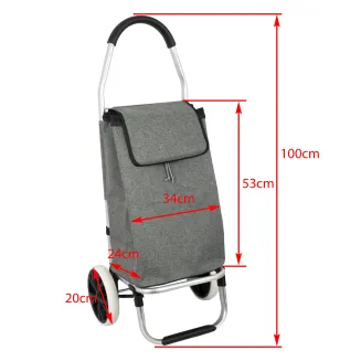 Shopping Bag On Wheels ALU01A Aluminum Shopping Trolley With Large Wheels - 3