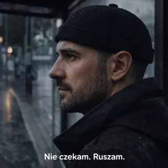 Czarna Krótka leonka czapka dokerka bez daszka FISHERMAN K262E - 7