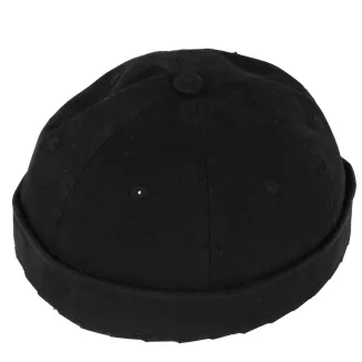 Czarna Krótka leonka czapka dokerka bez daszka FISHERMAN K262E - 4