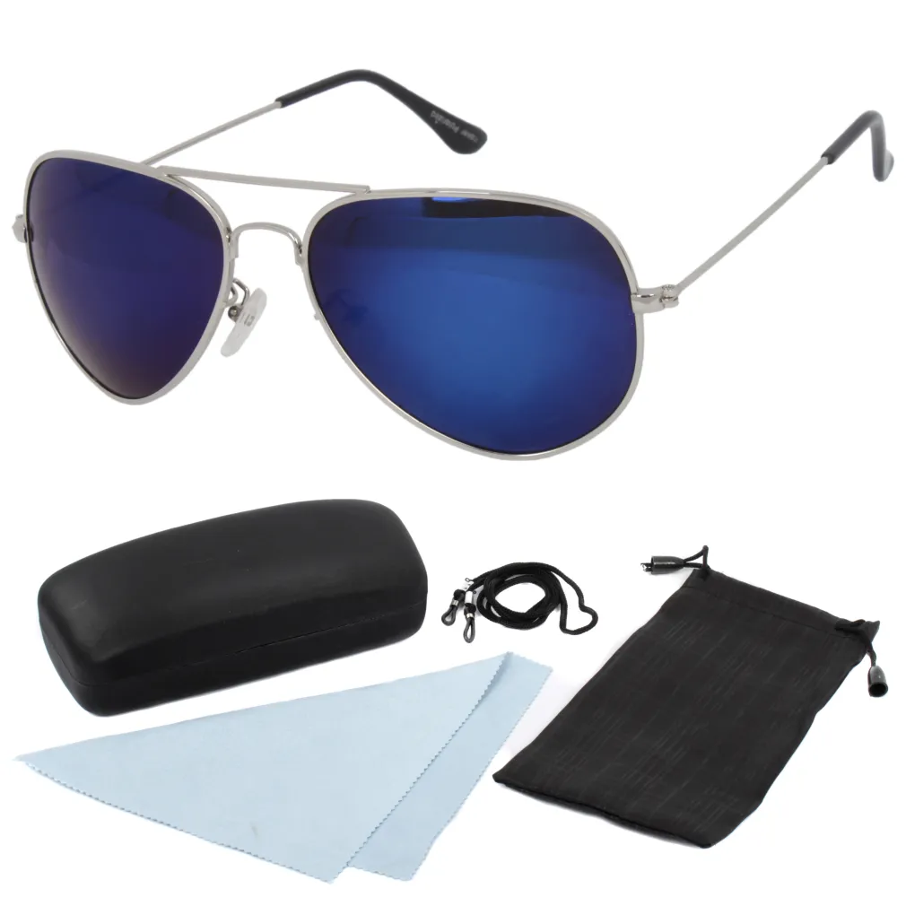 Polar Fashion 3025 Niebieskie Aviator Polaryzacyjne Okulary Przeciwsłoneczne