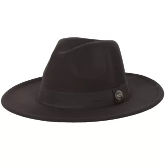 Kapelusz fedora damski R239D ciemnobrązowy poliester Polar Fashion - 3