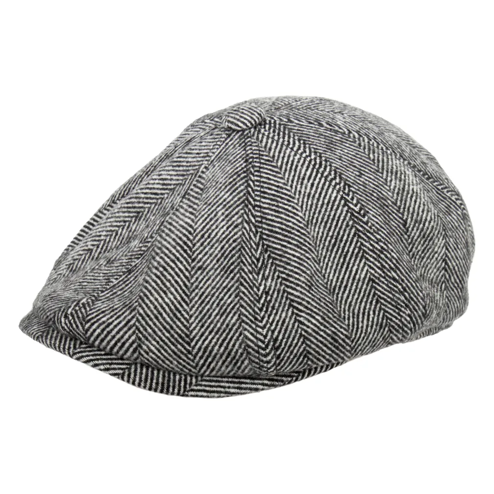 K213A Szara jodełka Kaszkiet męski bawełniana czapka Peaky Blinders Shelby