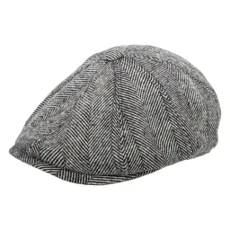 K213A Szara jodełka Kaszkiet męski bawełniana czapka Peaky Blinders Shelby