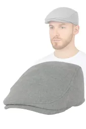 Kaszkiet Męski Ocieplany Jasnoszary Elegancki Zimowy K286 Polar Fashion