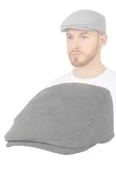 Kaszkiet Męski Ocieplany Jasnoszary Elegancki Zimowy K286 Polar Fashion