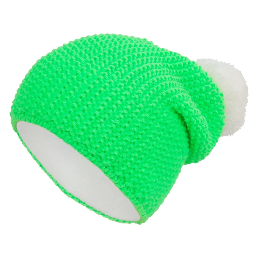 W265B Ciepła neonowa czapka zimowa beanie dzianinowa, modna i wygodna