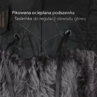 Męska skórzana pilotka uszatka W521A czarno-zielona na mróz Polar Fashion - 9