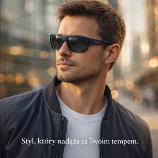 Granatowe Męskie Okulary do Jazdy Autem  Polaryzacja UV400 Solano SS21103C - 4