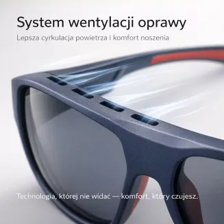 Granatowe Męskie Okulary do Jazdy Autem  Polaryzacja UV400 Solano SS21103C - 7