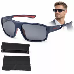 Granatowe Męskie Okulary do Jazdy Autem  Polaryzacja UV400 Solano SS21103C