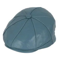 Skórzany kaszkiet Polar Fashion K233F – turkusowy, unisex, ocieplany, 57–60 cm