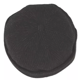 Dokerka męska czapka bez daszka Leonka Fisherman brązowa jodełka wełna K325D - 5