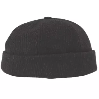 Dokerka męska czapka bez daszka Leonka Fisherman brązowa jodełka wełna K325D - 3