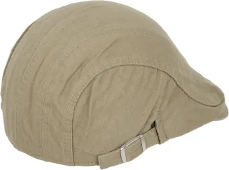 Kaszkiet męski K223A beżowy bawełna z regulacją  klasyka stylu PolarFashion - 3