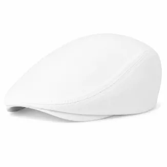 Kaszkiet Męski Bawełniany Biały Letni Czapka Flat Cap Cienki Na Lato K311A - 3