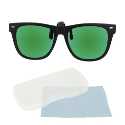 Prescription Glasses Overlay NP19B Green Mirror Polarized Sun Overlay