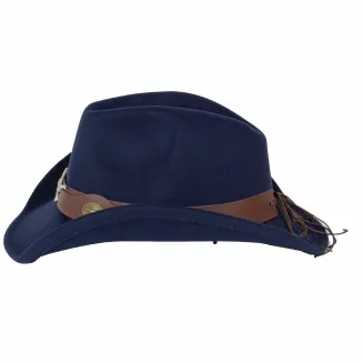 Granatowy Kapelusz Kowbojski Unisex – Polar Fashion R238H z Rondem - 4