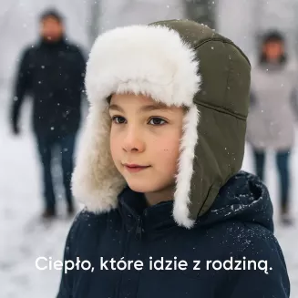 W232F Green-White A Warm Eared Winter Hat Fastened To The Neck - 2