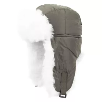 W232F Green-White A Warm Eared Winter Hat Fastened To The Neck - 3