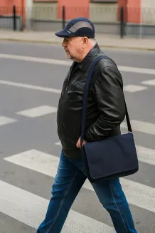 Granatowy-kaszkiet-męski-bawełniany-letnia-czapka z regulacją-K185E - 4