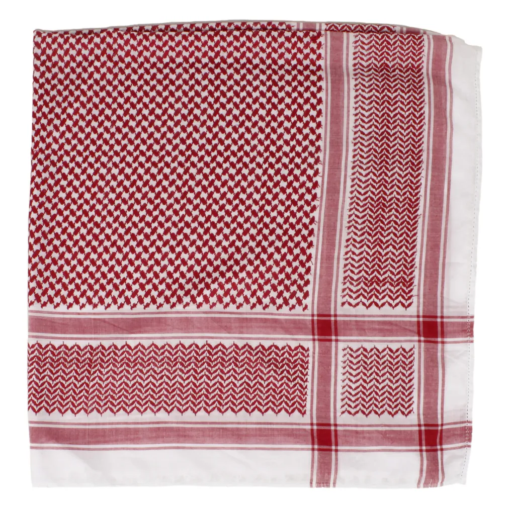Keffiyeh Scarf Ar-32 - White-Red