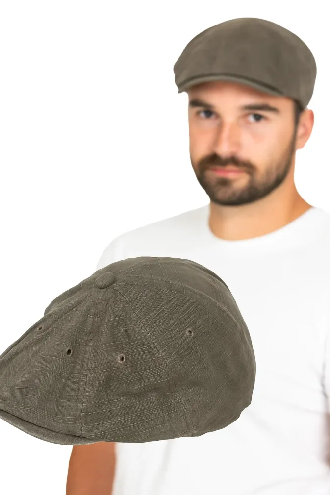 Zielono Brązowy kaszkiet męski bawełniany letnia czapka Peaky Blinders Shelby K226B