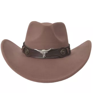 KAPELUSZ KOWBOJSKI KARMELOWY WESTERN + OKULARY PILOTKI ZESTAW UNISEX R259F - 5