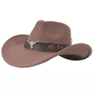 KAPELUSZ KOWBOJSKI KARMELOWY WESTERN + OKULARY PILOTKI ZESTAW UNISEX R259F - 4