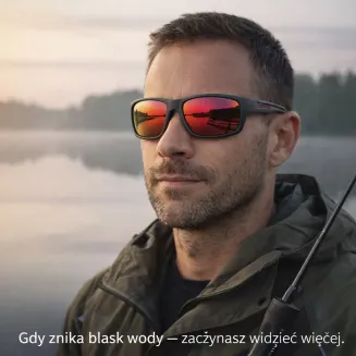 Solano Szare Okulary przeciwsłoneczne Mirror HD Red  z polaryzacją FL20075C - 4