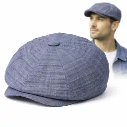 Kaszkiet męski Peaky Blinders niebieski bawełniany Polar Fashion K305B