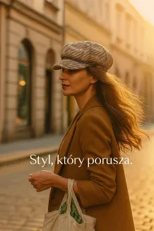 Kaszkiet Damski Polar Fashion K291A  Wiskoza Jodełka Retro 57-60 cm - 7