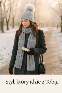 W364Ak Grey Haker Women'S Winter Set Knitted Hat With Scarf - 6