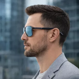 Okulary przeciwsłoneczne męskie Solano SS 10542A polaryzacyjne lustrzane Icy Blue - 6