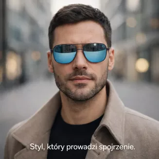 Okulary przeciwsłoneczne męskie Solano SS 10542A polaryzacyjne lustrzane Icy Blue - 8